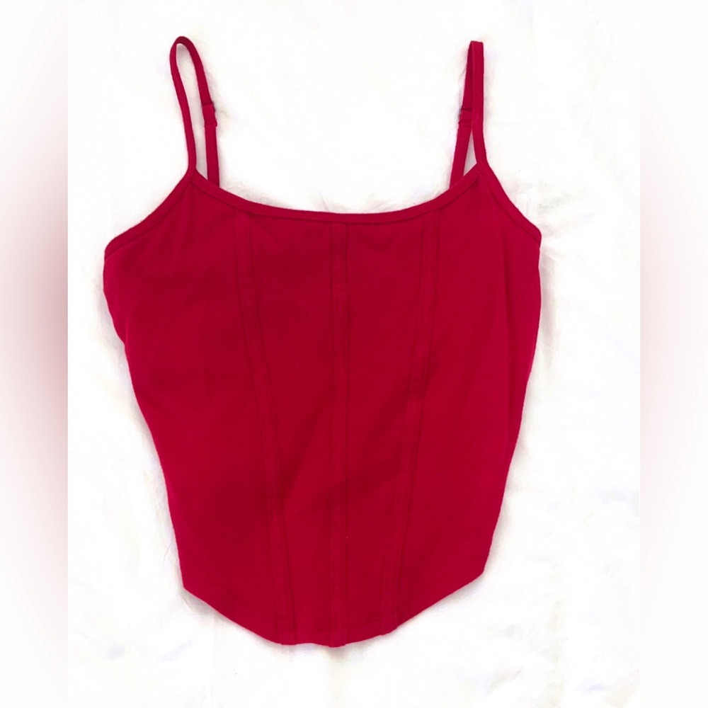 Red Hollister corset-style tank top size small